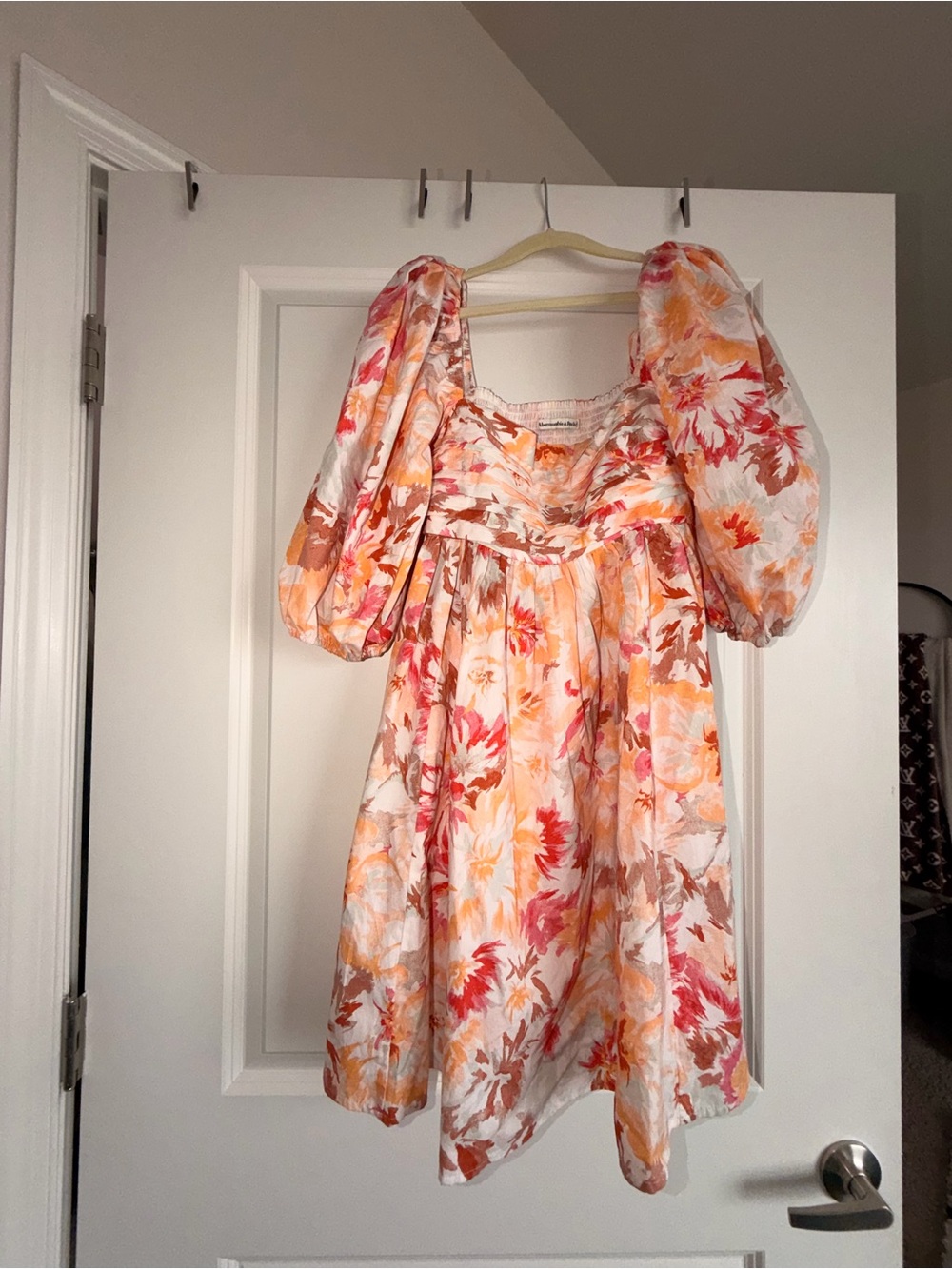 Abercrombie & Fitch Orange, Pink & Cream Floral Mini Dress